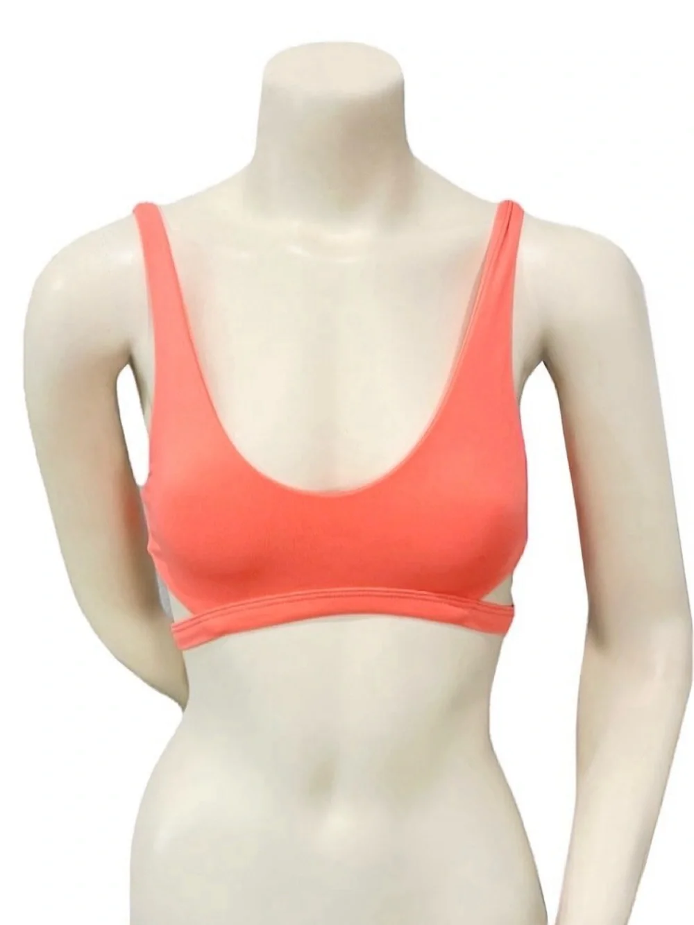 L*Space XS Neon Coral Strappy Cutout Bikini Top Swimwear